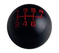 DEWHEL Black/Red Aluminum Shift Knob 6 Speed Short Throw Shifter M10X1.5 M12X1.25 M10X1.25 M8X1.25 Adapter Thread Reverse on Top Right