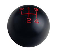 DEWHEL Black/Red Inlay Sphere 4 Speed Manual Shift Knob Shifter Stick 200 Grams Weighted Aluminum 3/8-16 Compatible with Hurst Shifters