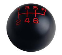 DEWHEL Black/Red Inlay Sphere 6 Speed Classic Manual Shift Knob Shifter Stick 200 Grams Weighted Aluminum 3/8-16 Compatible with Hurst Chrome Shifter Sticks