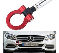 DEWHEL Front Bumper Eye Towing Tow Hook Bolt on No Drill Relocator Hole for Mercedes W204 C-Class W212 E-Class C117 CLA-Class W221 S-Class W166 ML X204 GLK (Red)