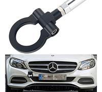 DEWHEL Front Bumper Eye Towing Tow Hook Bolt on No Drill Relocator Hole for Mercedes W204 C-Class W212 E-Class C117 CLA-Class W221 S-Class W166 ML X204 GLK (Black)