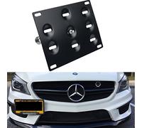 Dewhel Front Bumper Tow Hook License Plate Mount Bracket Bolt on No Drill Relocator Hole Adapter Support Holder for Mercedes W204 C-Class W212 E-Class C117 CLA-Class W221 S-Class W166 ML X204 GLK