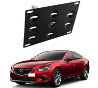 DEWHEL Front Bumper Tow Hook License Plate Mount Bracket Holder Bolt On for 2014-up Mazda3 2014-up Mazda6 2013-up Mazda CX-5 2016-up Mazda MX-5