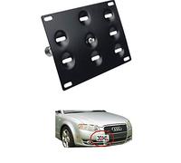 Dewhel Front Bumper Tow Hook License Plate Mount Bracket Holder Bolt On No-Drill Modification Tow Eye LP Holder for 01-08 Audi A4 S4, 05-11 A6 S6