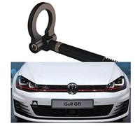 Dewhel JDM Aluminum Track Racing Front Rear Bumper Car Accessories Auto Trailer Ring Eye Towing Tow Hook Kit Black Screw On For Volkswagen MK7 VII Golf GTi 2015-Up