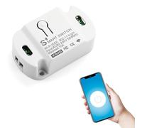 DEWIN 10A Smart WiFi Wireless Light Switch, 1PC WiFi Remote Timer Switch Universal DIY Module for Smart Home Automation Smart Life APP/Tuya APP, Voice Control Compatible with Alexa/Google