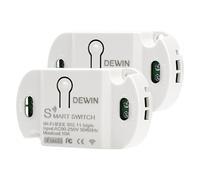 DEWIN 10A Smart WiFi Wireless Light Switch, 2PCS WiFi Remote Timer Switch Universal DIY Module for Smart Home Automation Voice Control Compatible with Alexa/Google