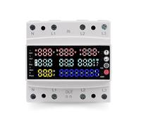 DEWIN 3 Phase Electricity Meter, Multifunctional Voltage Current and Frequency Power Protector DIN Rail Colorful Digital Display Voltage Frequency Energy Meter AC 100 A 230 V