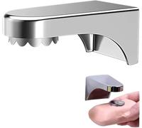 DEWIN Bathroom Magnetic Soap Holder, Wall Mounted Magnetic Soap Dish with Drain Wall Hanging Soap Saver Self-Adhesive for Shower Bathroom Kitchen Sink 7.5 x 4.5 x 4.3cm (Silver)