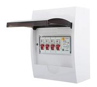 DEWIN Consumer Unit, Miniature Circuit Breakers 3 Way Fuse Box for 63A 30mA RCD+3MCB(6A+16A+32A) Power Supply Consumer Unit 230/400V for Garages Caravans Workshops