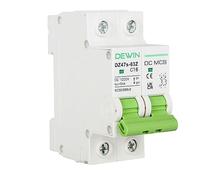 DEWIN DC Circuit Breaker, 2P 16A DC1000V Photovoltaic Miniature Circuit Breaker MCB with Overload and Short Circuit Protection for Solar PV System