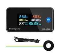 DEWIN Digital Electricity Meter, Voltmeter Ammeter Wattmeter Energy Meter KWS-AC300 0-100A AC 50-300V with Closed type Transformer and Temperature Sensor