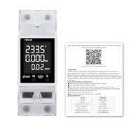 DEWIN Electricity Meter Din Rail, Wifi Smart Electricity Meter LCD Digital Ammeter Voltmeter Multifunction AC Meter kWh Counter 63A AC 85V-265V