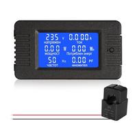 DEWIN Energy Meter Monitor, PZEM-022 AC80-260V 100A LCD Digital Ammeter Voltmeter Voltage Current Power Monitor with Open CT