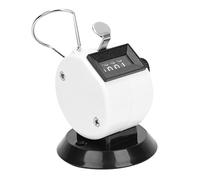 DEWIN Handheld Counter,Hand Tally Counter 4-Digits ABS Plastic Shell Mechanical Handheld Counting Tool with Hook Base(White)