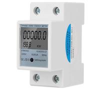 DEWIN KWh Din Rail Meter, Single Phase Energy Meter, 220V 5(80) A Digital 1-Phase 2 Wire 2P DIN-Rail Electric Meter, Electronic KWh Meter