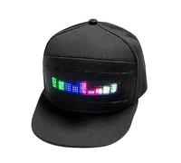 DEWIN LED Hats,Programmable Bluetooth APP Control Editable Colorful LED Hat for Outdoor Concert Carnival Christmas Bars Clubs(Black)