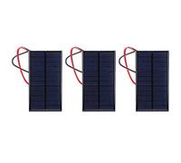 DEWIN Mini Solar Cell，3Pcs Mini Solar Panel Module Mirco Solar Cell DC 6V 1W Epoxy Polysilicon Solar Panel, Polysilicon Solar DIY System Kits with 30cm Cable 110 x 60mm（Black）