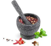 DEWIN Mortar and Pestle,Mortar and Pestle Set Manual Pestle Mortar Set Plastic Mini Garlic Grinding Kitchen Tool for Grind Spices Powder Pesto Mash Herbs 4.17x3.39inch (Granite)