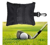 DEWIN Practice Ball Bag, Golf Ball Accessories Multi-Pocket Black Zipper Handbag Bag