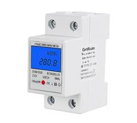 DEWIN Single Phase DIN Rail Energy Meter, DDM15SD Electric LCD Single Phase Energy Meter 5-80A 220V 50Hz Electronic KWh Meter w/LCD Backlight