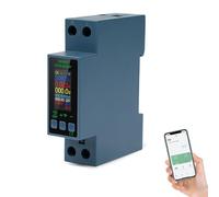 DEWIN Smart DIN Rail WiFi Electricity Meter, 8 in 1 WiFi Power Meter 0-40A Multifunction Tuya Smart Meter AC Voltmeter Ammeter Wattmeter AC85-290V with Overtemperature and Overcurrent Shutdown