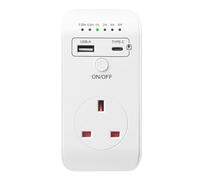 DEWIN Smart Timing Socket, Timer Switch with USB Type-C Port UK Plug Controller Programmable Countdown Socket for Household Appliances, Smartphone, Tablets