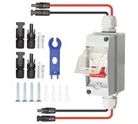 DEWIN Solar Isolator Switch, Mini Circuit Breaker MCB 500V 32A 1 in 1 out 1 String PV DC Circuit Breakers IP65 Outdoor Waterproof PV Combiner Box for Solar Panel Grid System