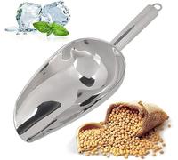 DEWIN Stainless Steel Ice Shovel, Multifunctional Ice Scoop Food Scoop, Coffee Beans Flour Scoop, Dried Fruit Shovel, Food Buffet for Bar Buffet Party Wedding Kitchen Tools, 1PC (8oz)