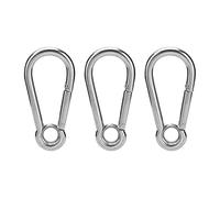 DEWIN Stainless Steel Snap Hook 3Pcs Snap Hook 304 Stainless Steel Spring Clips with Ring Safety Rope Accessories for Outdoor Camping Hiking (M11(11mm))