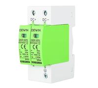 DEWIN Surge Protective Device, 2P 40KA Photovoltaic Arrester Device DC 1000V Surge Protector Lightning Protection Device 35mm DIN Rail