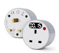 DEWIN WIFI Smart Mechanical Timer Plug Socket, TUYA APP Control Single Paddle 15 Minutes 24 Hour Countdown Timer LED Display AC240V 13A 3120W UK Standard Socket for Lights Lamp and Home Appliances