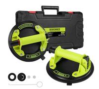 DEWINNER 2 Pack 8" Glass Vacuum Suction Cups, Heavy-Duty Glass Suckers, Up to 200KG Load Capacity, Powerful Industrial Suction Cup with Carry Case for Lift Glass and Tiles (Green)
