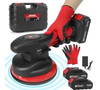 DEWINNER 21V Cordless Tile Vibration Tool, Automatic Tile Leveling Machine 180mm Suction Cup, Max.26000 r/min Tile Suction Cup Vibrating Tool, Adjustable Speed, LCD Display, 2xBattery