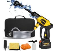 DEWINNER 25V Cordless Pressure Washers, 650PSI High Pressure Washer with 3000mAh Battery, Portable Pressure Washer with 6 in 1 Nozzle, Power Washers with Cleaner Kit for Car, Floor and Garden
