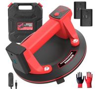 DEWINNER 8-inch Electric Vacuum Suction Cup, Heavy Duty Glass Suckers Lifter with LCD Display, 2x3.0A Batteries, Max 200KG/440lbs, Industrial Tile Suction Cup with Box and Gloves for Glass, Marble