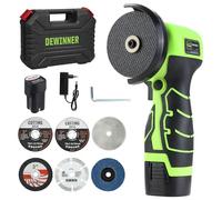 DEWINNER Cordless Angle Grinder 19500RPM 76mm 2 x 2000mAh Batteries 6 Cutting Discs and Transport Box for Grinding, Polishing, Cutting