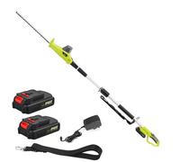 DEWINNER Cordless Pole Hedge Trimmer, Telescopic Long Reach Extendable Cutter for Hedges, with 2 Batteries 20 V 2Ah and Charger, Blade Length 51cm,
