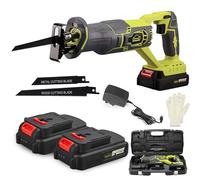 DEWINNER Cordless Reciprocating Saws 20V 2*2.0Ah Compact Saw w/Li-Ion Battery&Charger, 2 Saw Blades, Variable Speed, 22cm Stroke Length, Tool-Free Blade Change Ideal for Metal & Wood Cutting Pruning