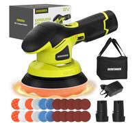 DEWINNER Electric Cordless Car Polishers and Buffers, Car Polishing Kit with 2*2000mAh, 6 Variable Speed Adjustablem, Portable Car Buffer Polisher Machine for Car Waxing, Polishing, Scratch Repair