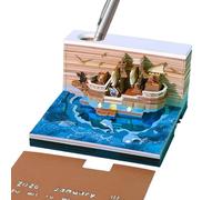 Dewireaey 3D Calendar, Pirate Ship Special Paper Sculpture, Creative Ornament 2026 Decoration for Desk, Holiday, School, Home, Workplace, Party