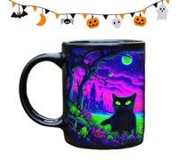 Dewireaey Black Cat Coffee Mug Ceramic, Halloween Animal Lovers Lady Cup, Festive Cup Mug for Men Adults Milk Work Friends Juice Beer Kids Women