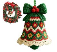 Dewireaey Christmas Crochet Kit for Beginners, Easy Crochet Kit Christmas Bell Decoration, Handmade Crafting Supplies for Family Bonding Mindfulness Practice Home Decorators Art Teachers Teenagers