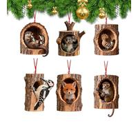 Dewireaey Christmas Tree Decoration - 2D Acrylic Ornaments with Animal Motifs for Winter | Christmas Tree Animal Pendant | for Decoration on Wall Garden Yard Path Window Sill Bedroom Balconies and