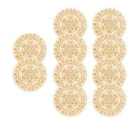 Dewireaey Coasters for Coffee Table | 10 Piece Wooden Place Mat Tabletop Protection,Geometric Pattern Heat-Resistant Reusable Coasters for Drinks | for Tea, Home, Kitchen, Dining, Desk, Living Room,