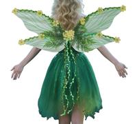 Dewireaey Girls' Fairy Wings | Transforming Butterfly Wings with 3D and Leaves | Creative Accessories for Fancy Dress as a Fairy for Carnival Halloween