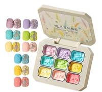 Dewireaey Gradient Gel Nail Polish - 9 Colors Solid Sponge Pat Paint Nail Polish Gel - Long-Lasting Manicure Art Sponge Pat Solid Beauty Care for Salon Spring Birthdays