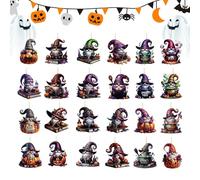 Dewireaey Halloween Calendar - 24 Days Countdown Calendar, 2D Acrylic Decoration for Fireplace Backpack Indoor Haunted House Tree Decoration