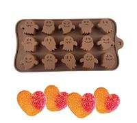 Dewireaey Halloween Silicone Moulds for Baking - Silicone Moulds Halloween Mould - Candy Mould with 15 Cavities, Pumpkin Spirit Chocolate Moulds for Sweets, Ice Cubes, Cakes