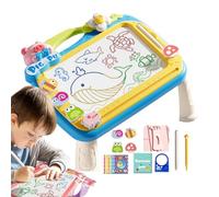 Dewireaey Magnetic Doodle Board | Cartoon Doodle Drawing Board Pad with 2 Pens,Educational Art, Multifunctional Early Learning Toys with 4 Stamps for Kindergarten Preschool